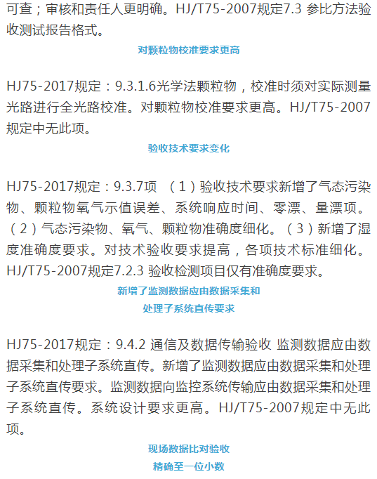 煙氣(so2,nox,顆粒物)排放連續(xù)監(jiān)測(cè)技術(shù)規(guī)范 HJ75-2017與HJ/T75-2007標(biāo)準(zhǔn)究竟有何不同